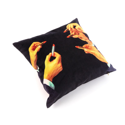 Black Lipstick Cuscino Seletti