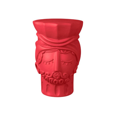Magna Graecia Terracotta Testa di Moro Man Pink Bouganvuillea Sgabello Seletti