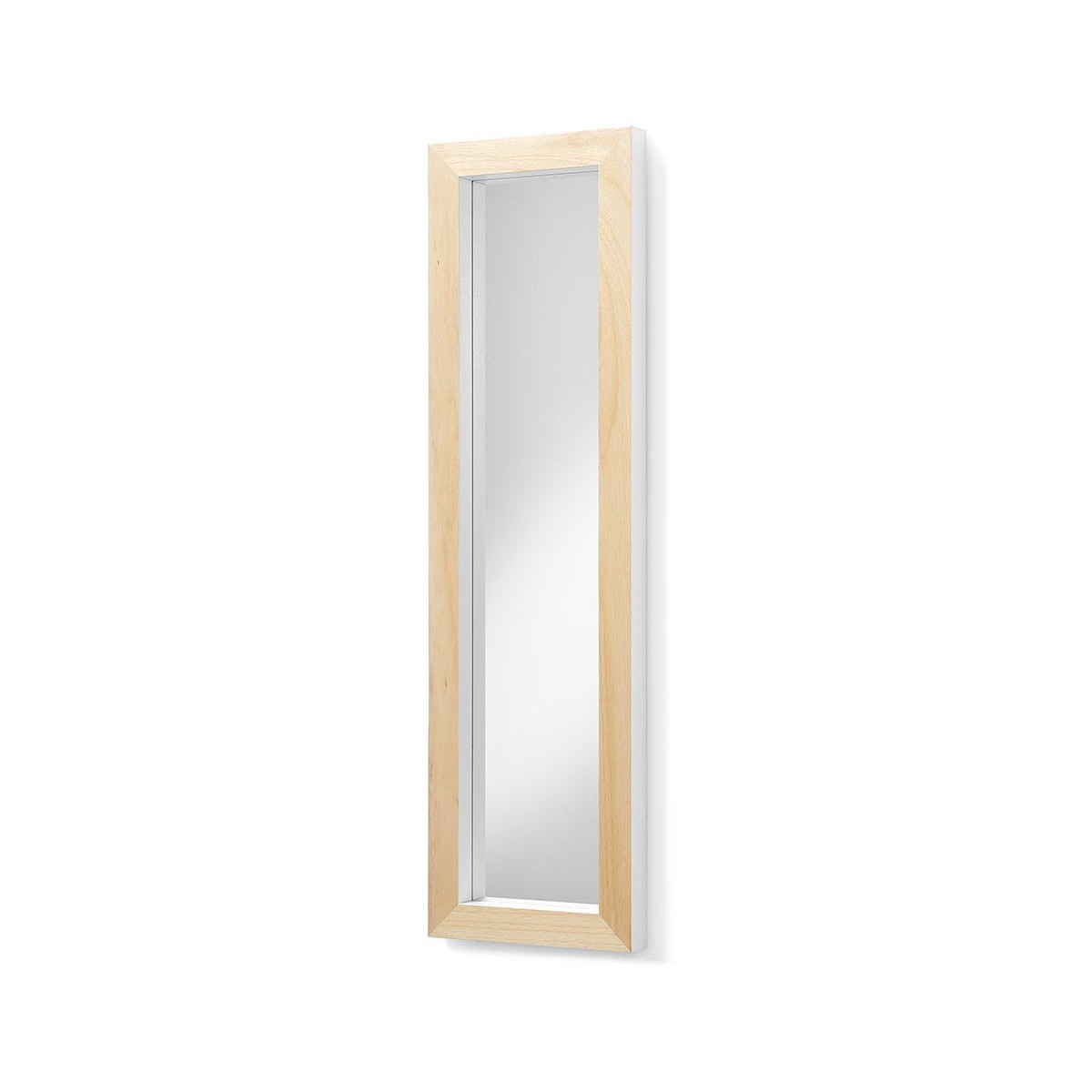 Specchio Drop 98 legno/bianco