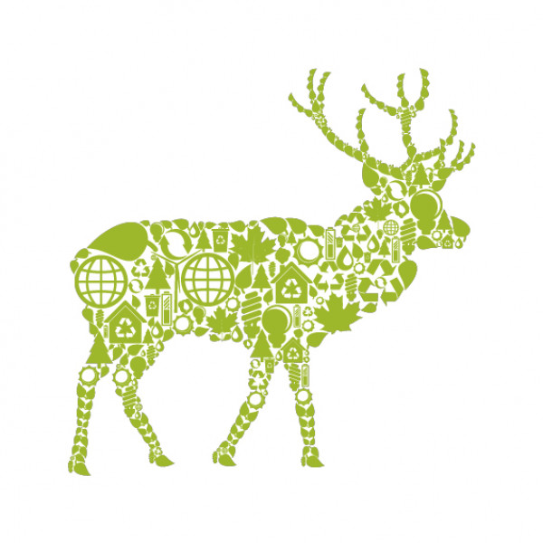 Sticker Green Deer