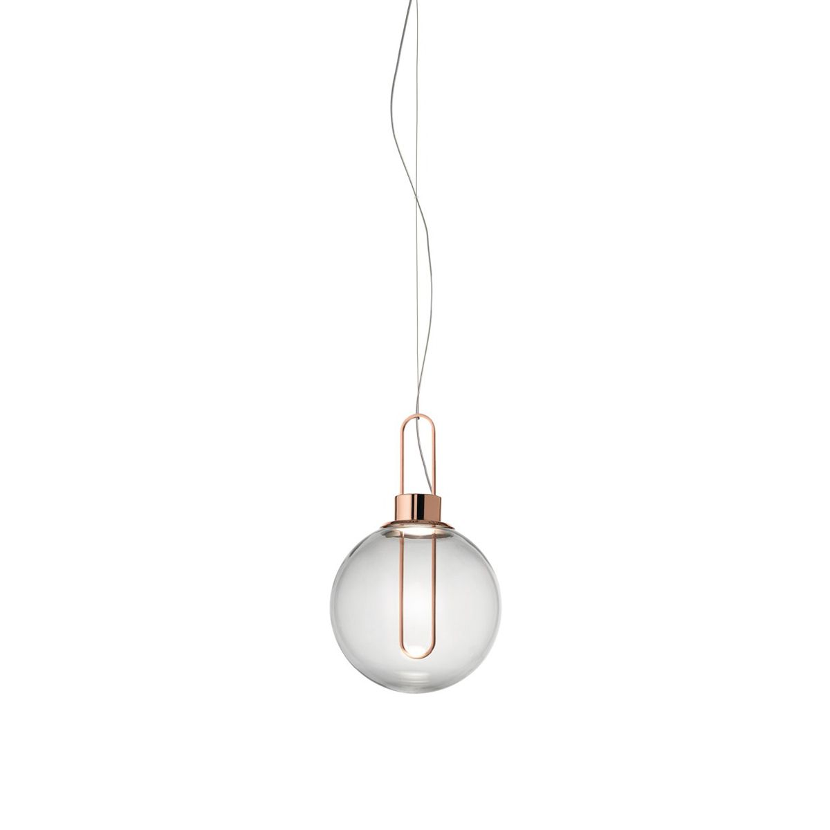 Lampada Orb in metallo galvanizzato a sospensione