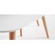 Set ovale Kirb da 2 tavolini bianco dettaglio