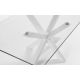 Tavolo Argo in vetro e gambe in acciaio finitura bianca 200 x 100 cm dettaglio