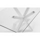 Tavolo Argo in vetro e gambe in acciaio finitura bianca 160 x 90 cm dettaglio