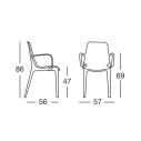 Poltroncina Ginevra con braccioli Scab dimensioni