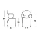 Poltroncina Gio con braccioli Scab dimensioni