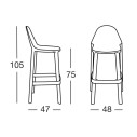 Sgabello Più H 75 scheda tecnica