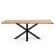 Tavolo Argo impiallacciato rovere naturale gambe acciaio finitura nera 220x100cm vista