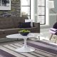 Tavolino Tulip E. Saarinen 105x70 H 40 bianco ambientazione