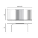 Set tavolo Alloro 210 con 6 sedie Erica scheda tecnica tavolo