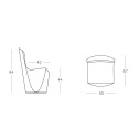 Sedia Zoe Slide Design dimensioni