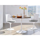 Knoll Saarinen Sedia Tulip girevole bianca con cuscino ambientazione