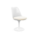 Knoll Saarinen Sedia Tulip girevole bianca con cuscino vista