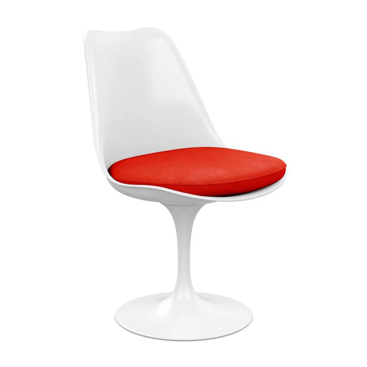 Knoll Saarinen Sedia Tulip girevole bianca con cuscino