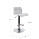 Sgabello bar Rafael cromo-grigio chiaro Bizzotto dimensioni