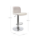 Sgabello bar Rafael cromo-beige Bizzotto dimensioni
