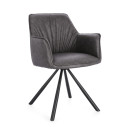 Sedia con braccioli girevole Breval grigio Bizzotto vista