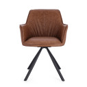 Sedia con braccioli girevole Breval marrone chiaro Bizzotto vista