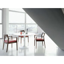 Knoll Saarinen Tavolo Tulip Ø 107 Laminato Bianco ambientazione