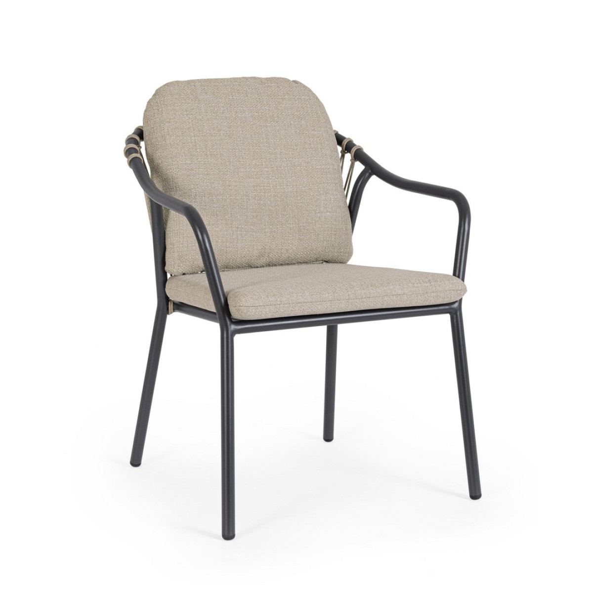 Sedia con braccioli Edvige Antracite