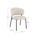 Sedia Prisca Nero-Sand Bizzotto dimensioni