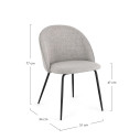 Sedia New Tanya Cenere Bizzotto dimensioni