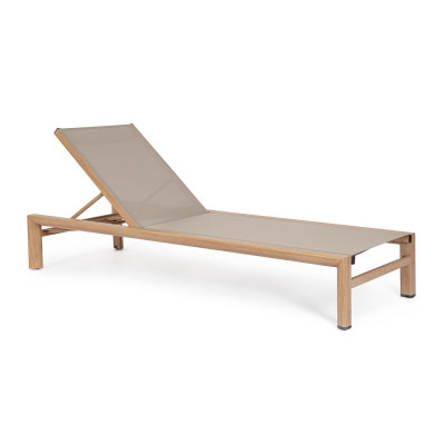 Lettino Skipper New con ruote Naturale