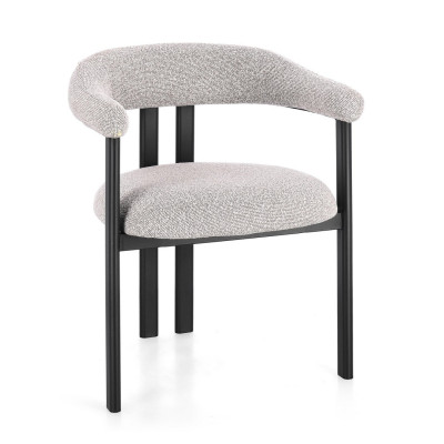 Sedia con braccioli Giuditta Nero-Grigio