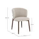 Sedia Amalia Noce-Beige Bizzotto dimensioni
