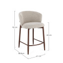 Sgabello Cucina Amalia Noce-Beige Bizzotto dimensioni