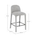 Sgabello Cucina Antara Grigio Bizzotto dimensioni
