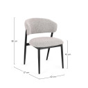 Sedia Cassandra Nero-Grigio Bizzotto dimensioni