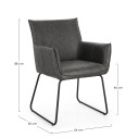 Sedia C-Br Evelyn Dark Bizzotto dimensioni