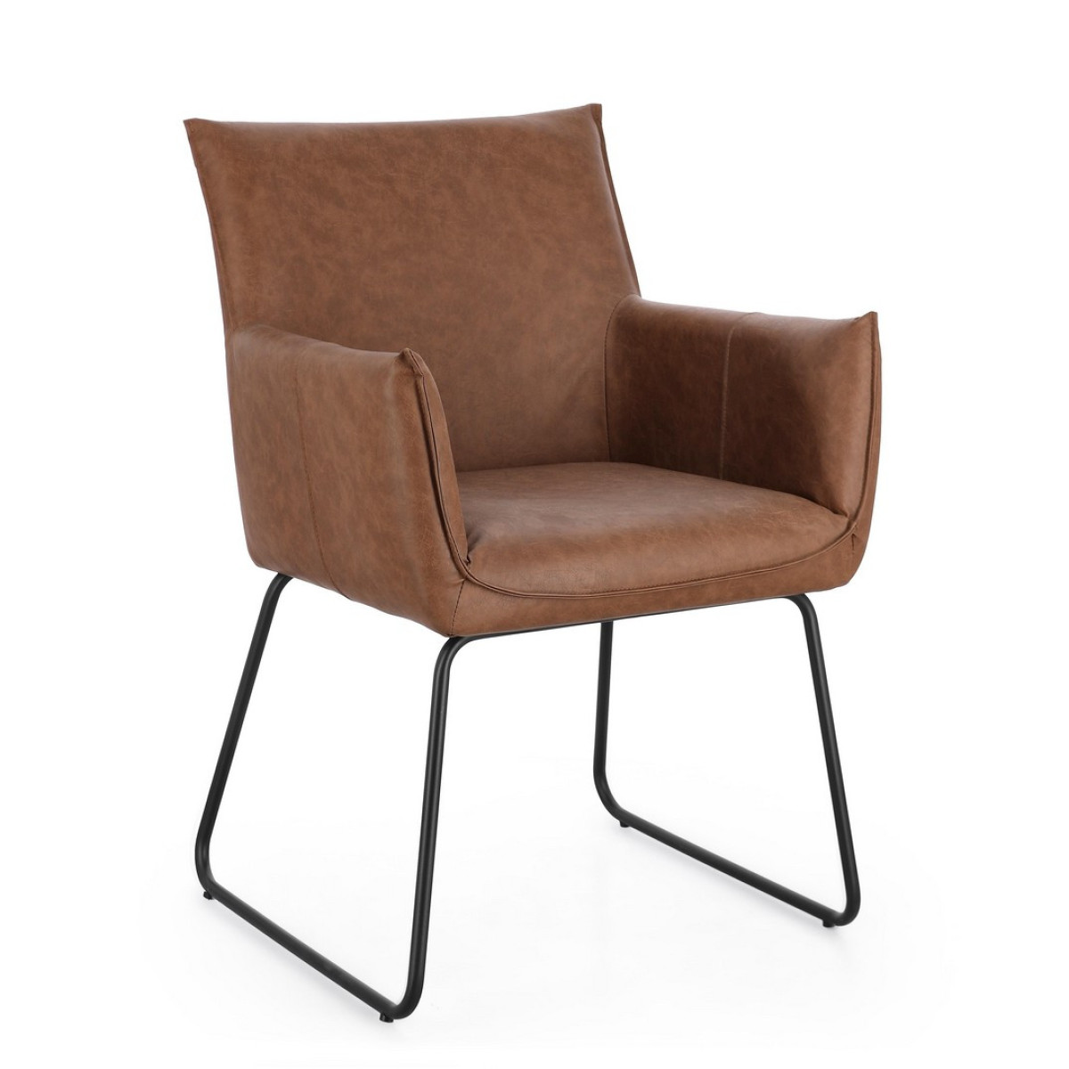 Sedia con braccioli Evelyn Cognac