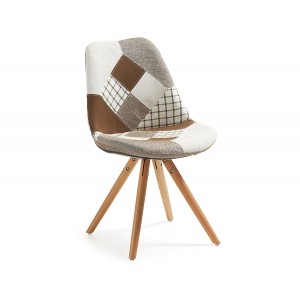 Sedia Lars patchwork marrone