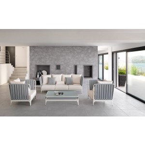 Set Stripe bianco/grigio