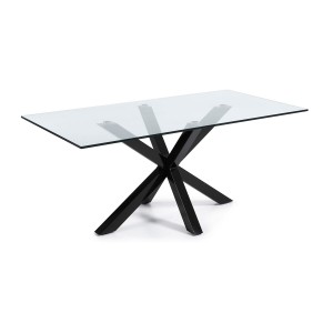 Tavolo Arya 200x100 nero piano vetro