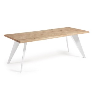 Tavolo Nack 180 bianco rovere naturale