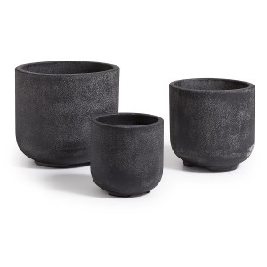 Set 3 fioriere Bronson in polycement