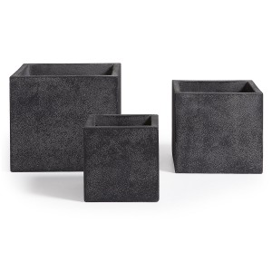 Set 3 fioriere Brush in polycement