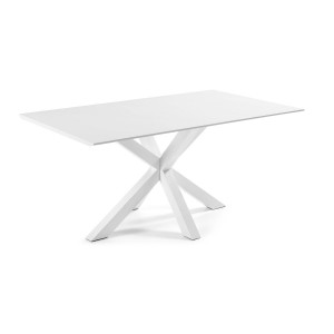 Tavolo Arya 180x100 bianco piano metallo bianco