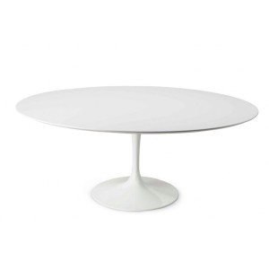 Tavolino Tulip E. Saarinen Ø 90 H 40 laminato bianco