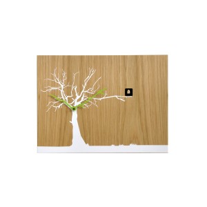 Orologio Cucurukù rovere albero bianco