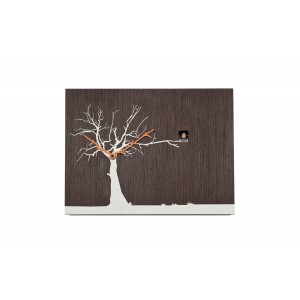 Orologio Cucurukù wengè naturale albero bianco
