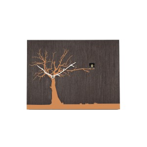 Orologio Cucurukù wengè naturale albero arancio