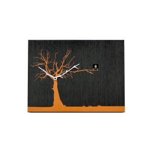 Orologio Cucurukù wengè nero albero arancio