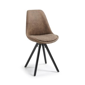 Sedia Lars imbottita in legno nero