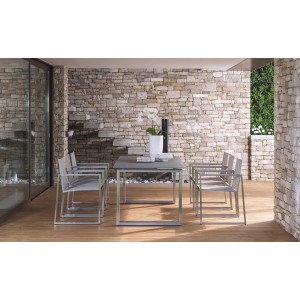 Set tavolo Essence con 6 poltroncine inox