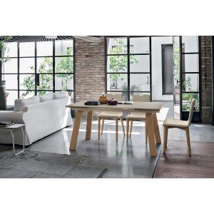 Tavolo Marte 160 in legno e vetro