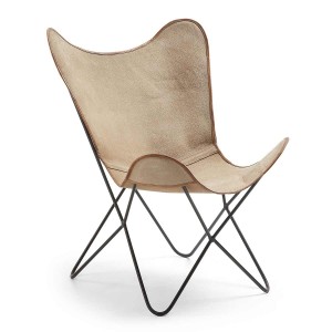 Poltrona Flynn in tela beige